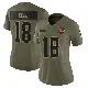 ＃18 Women's David Bell Olive Limited Cleveland Browns 2025 Salute to Service Jersey