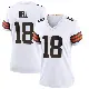 ＃18 Women's David Bell White Game Cleveland Browns Jersey