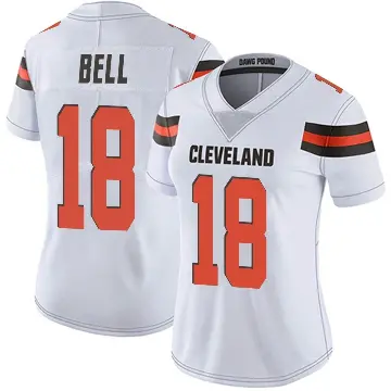 ＃18 Women's David Bell White Limited Cleveland Browns Vapor Untouchable Jersey