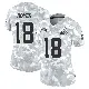 ＃18 Women's Joe Royer Arctic Camo Limited Cleveland Browns 2024 Salute to Service Jersey