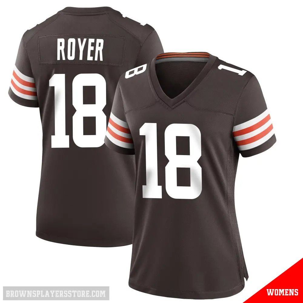 ＃18 Women's Joe Royer Brown Game Cleveland Browns Team Color Jersey
