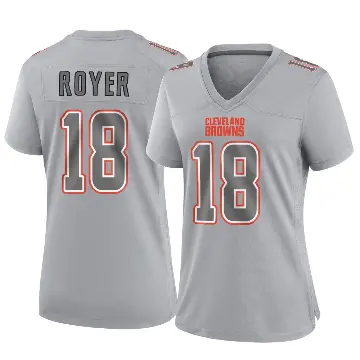 ＃18 Women's Joe Royer Gray Game Cleveland Browns Atmosphere Fashion Jersey