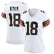 ＃18 Women's Joe Royer White Game Cleveland Browns Jersey