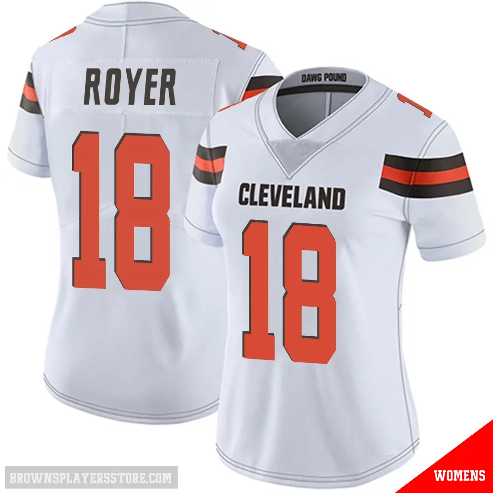 ＃18 Women's Joe Royer White Limited Cleveland Browns Vapor Untouchable Jersey