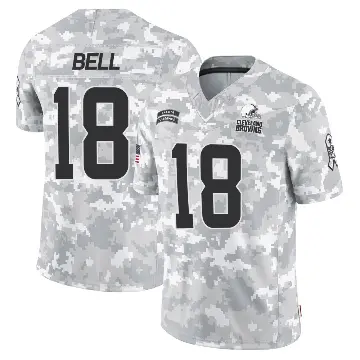 ＃18 Youth David Bell Arctic Camo Limited Cleveland Browns 2024 Salute to Service Jersey