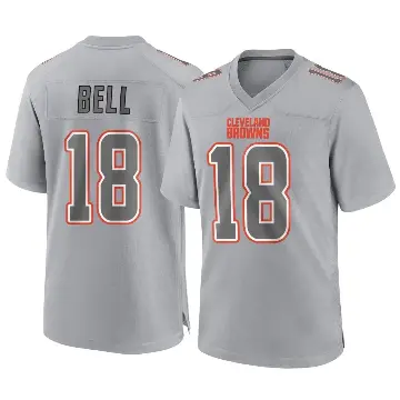 ＃18 Youth David Bell Gray Game Cleveland Browns Atmosphere Fashion Jersey
