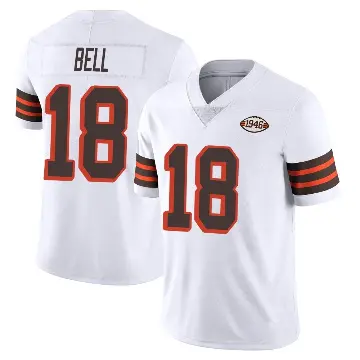 ＃18 Youth David Bell White Limited Cleveland Browns Vapor 1946 Collection Alternate Jersey