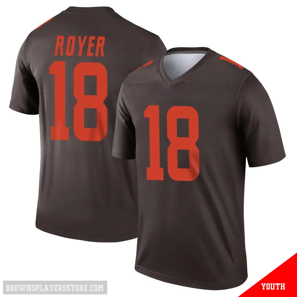 ＃18 Youth Joe Royer Brown Legend Cleveland Browns Alternate Jersey