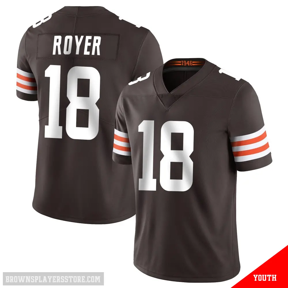＃18 Youth Joe Royer Brown Limited Cleveland Browns Team Color Vapor Untouchable Jersey