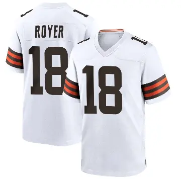 ＃18 Youth Joe Royer White Game Cleveland Browns Jersey