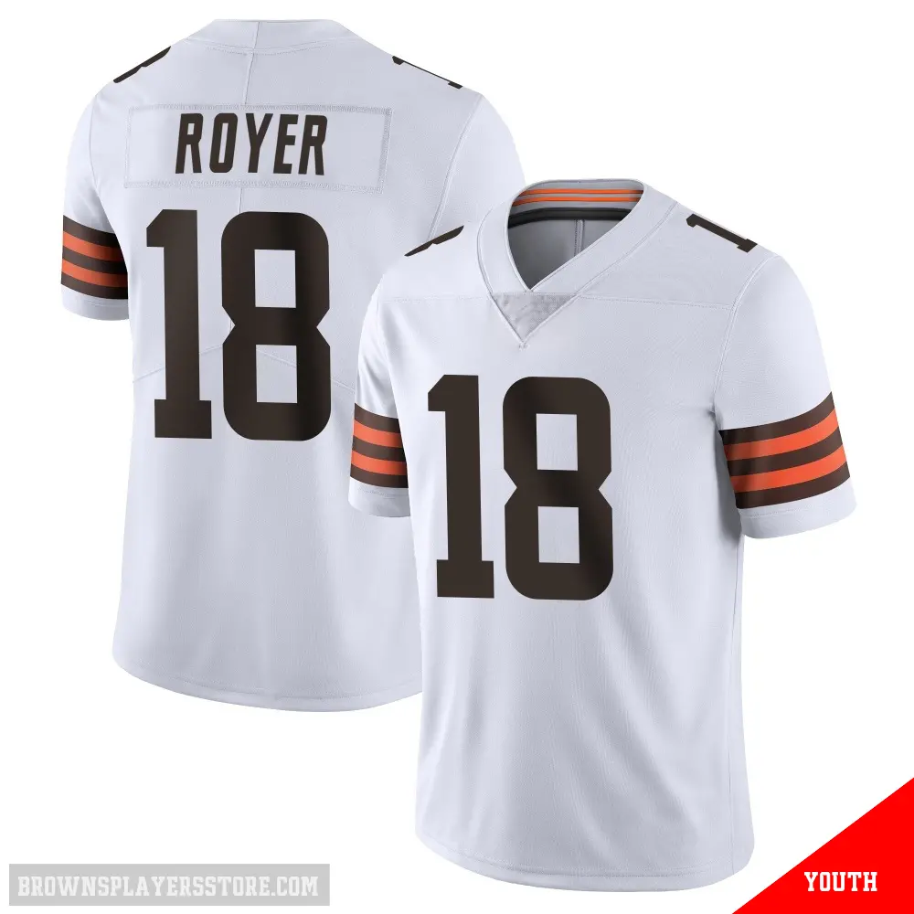 ＃18 Youth Joe Royer White Limited Cleveland Browns Vapor Untouchable Jersey