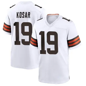 ＃19 Men's Bernie Kosar White Game Cleveland Browns Jersey