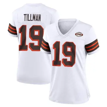＃19 Women's Cedric Tillman White Game Cleveland Browns 1946 Collection Alternate Jersey