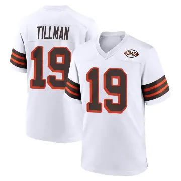 ＃19 Youth Cedric Tillman White Game Cleveland Browns 1946 Collection Alternate Jersey