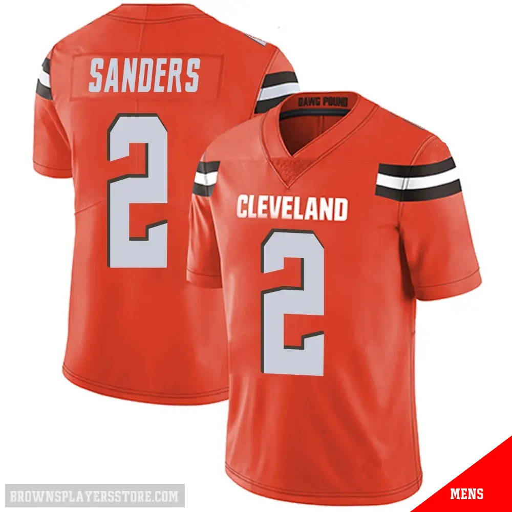 ＃2 Men's Shedeur Sanders Orange Limited Cleveland Browns Alternate Vapor Untouchable Jersey