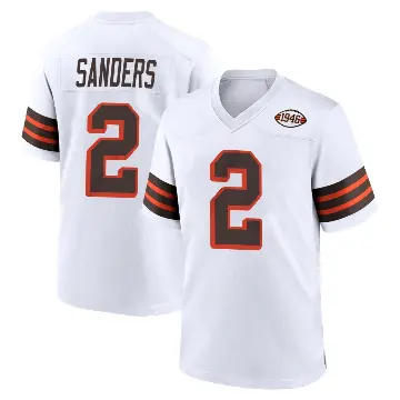 ＃2 Men's Shedeur Sanders White Game Cleveland Browns 1946 Collection Alternate Jersey