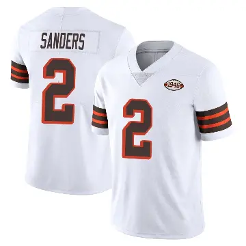 ＃2 Men's Shedeur Sanders White Limited Cleveland Browns Vapor 1946 Collection Alternate Jersey