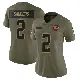 ＃2 Women's Shedeur Sanders Olive Limited Cleveland Browns 2025 Salute to Service Jersey