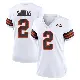 ＃2 Women's Shedeur Sanders White Game Cleveland Browns 1946 Collection Alternate Jersey