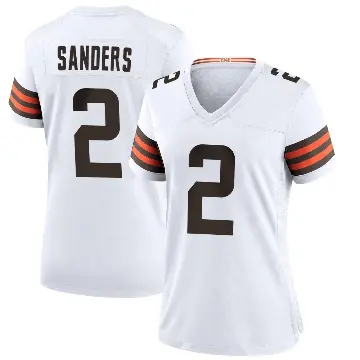 ＃2 Women's Shedeur Sanders White Game Cleveland Browns Jersey