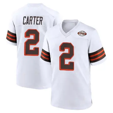 ＃2 Youth DeAndre Carter White Game Cleveland Browns 1946 Collection Alternate Jersey