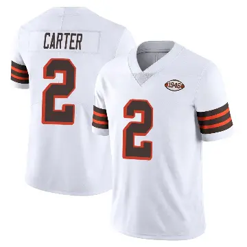 ＃2 Youth DeAndre Carter White Limited Cleveland Browns Vapor 1946 Collection Alternate Jersey