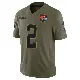 ＃2 Youth Shedeur Sanders Olive Limited Cleveland Browns 2025 Salute to Service Jersey