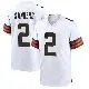＃2 Youth Shedeur Sanders White Game Cleveland Browns Jersey