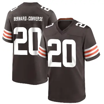 ＃20 Men's Jarrick Bernard-Converse Brown Game Cleveland Browns Team Color Jersey