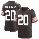 ＃20 Men's Jarrick Bernard-Converse Brown Game Cleveland Browns Team Color Jersey