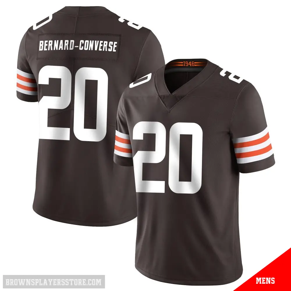 ＃20 Men's Jarrick Bernard-Converse Brown Limited Cleveland Browns Team Color Vapor Untouchable Jersey