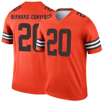 ＃20 Men's Jarrick Bernard-Converse Orange Legend Cleveland Browns Inverted Jersey