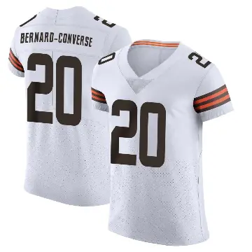 ＃20 Men's Jarrick Bernard-Converse White Elite Cleveland Browns Vapor Jersey