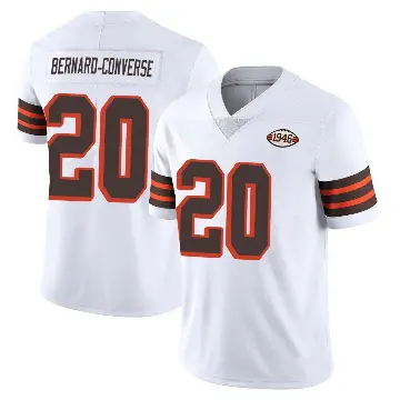 ＃20 Men's Jarrick Bernard-Converse White Limited Cleveland Browns Vapor 1946 Collection Alternate Jersey