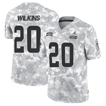 ＃20 Men's Jordan Wilkins Arctic Camo Limited Cleveland Browns 2024 Salute to Service Jersey