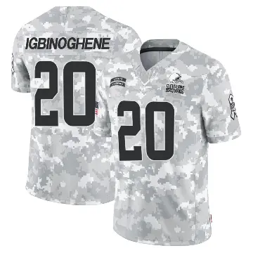 ＃20 Men's Noah Igbinoghene Arctic Camo Limited Cleveland Browns 2024 Salute to Service Jersey