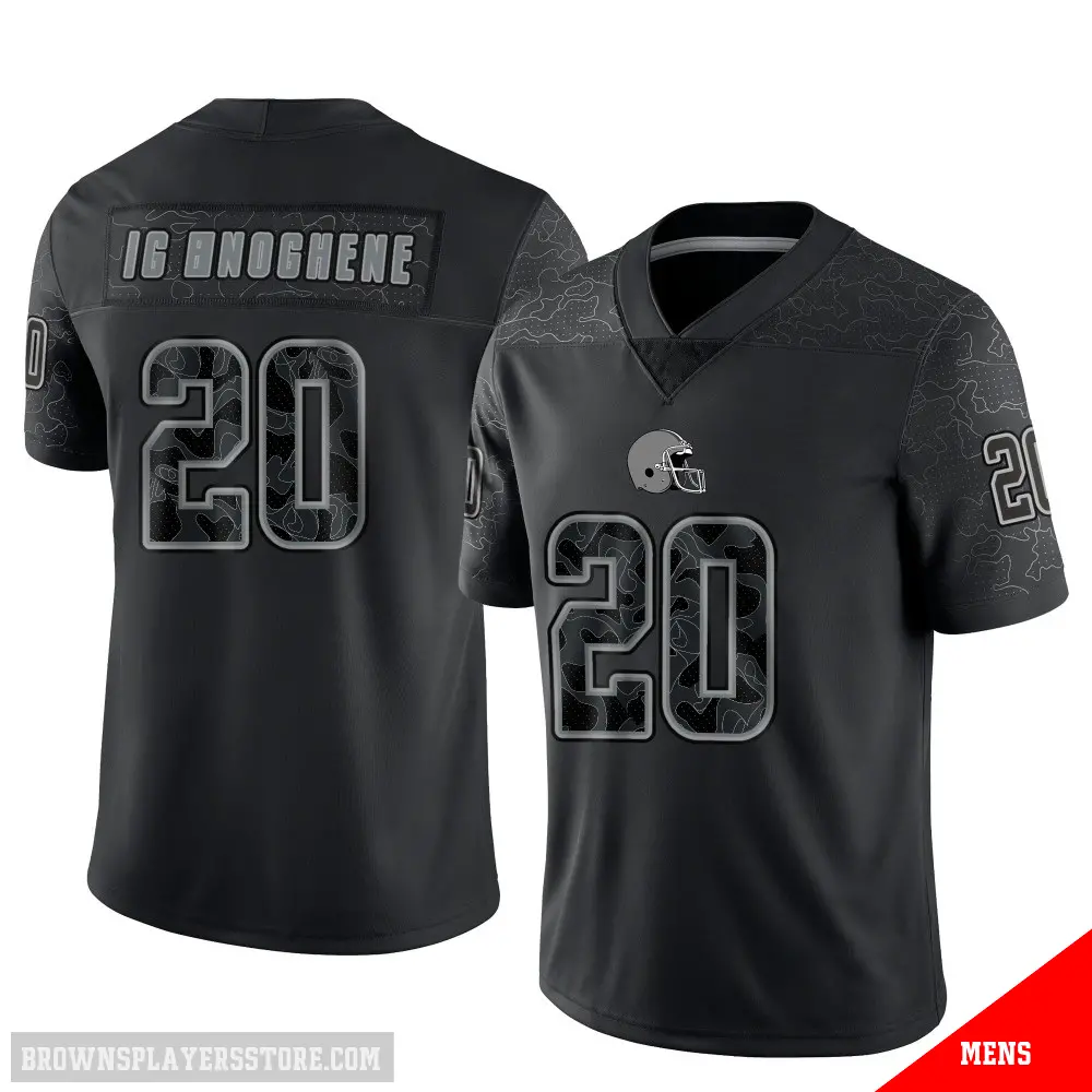 ＃20 Men's Noah Igbinoghene Black Limited Cleveland Browns Reflective Jersey