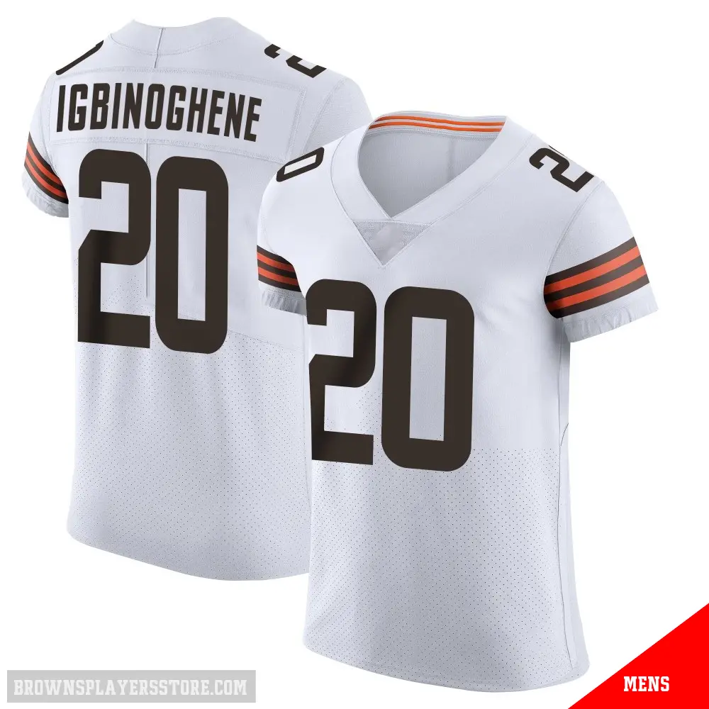 ＃20 Men's Noah Igbinoghene White Elite Cleveland Browns Vapor Jersey