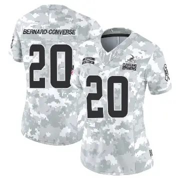 ＃20 Women's Jarrick Bernard-Converse Arctic Camo Limited Cleveland Browns 2024 Salute to Service Jersey