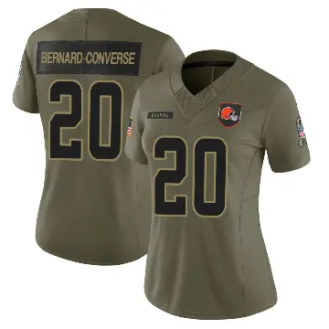 ＃20 Women's Jarrick Bernard-Converse Olive Limited Cleveland Browns 2025 Salute to Service Jersey
