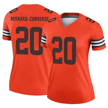＃20 Women's Jarrick Bernard-Converse Orange Legend Cleveland Browns Inverted Jersey