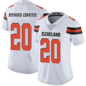 ＃20 Women's Jarrick Bernard-Converse White Limited Cleveland Browns Vapor Untouchable Jersey