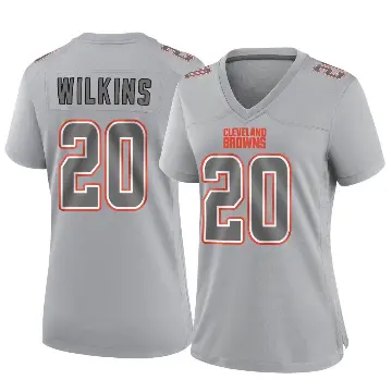 ＃20 Women's Jordan Wilkins Gray Game Cleveland Browns Atmosphere Fashion Jersey