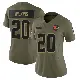＃20 Women's Jordan Wilkins Olive Limited Cleveland Browns 2025 Salute to Service Jersey