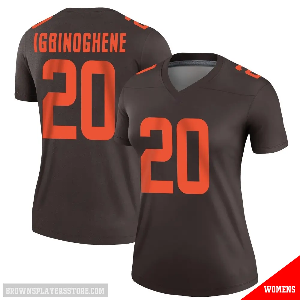 ＃20 Women's Noah Igbinoghene Brown Legend Cleveland Browns Alternate Jersey