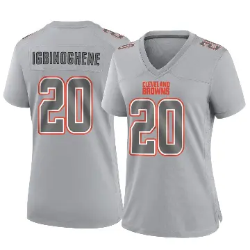 ＃20 Women's Noah Igbinoghene Gray Game Cleveland Browns Atmosphere Fashion Jersey