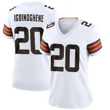 ＃20 Women's Noah Igbinoghene White Game Cleveland Browns Jersey