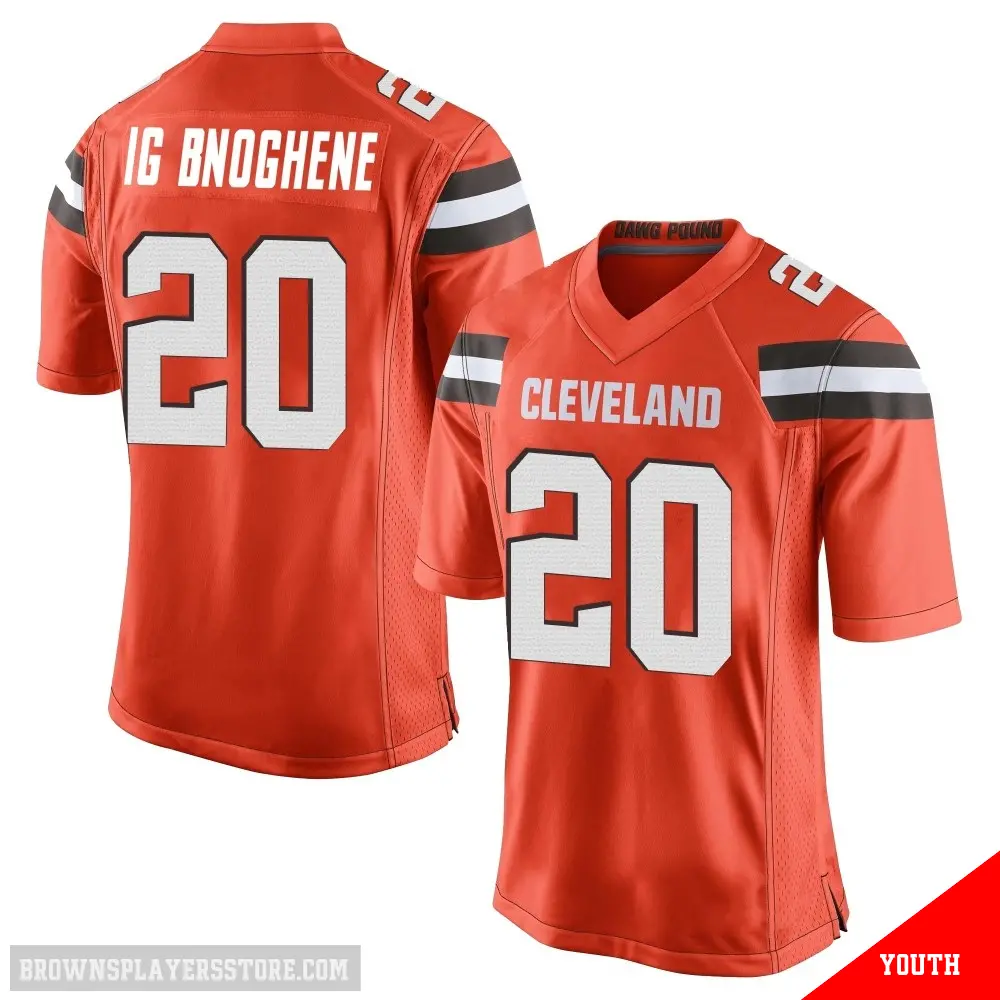 ＃20 Youth Noah Igbinoghene Orange Game Cleveland Browns Alternate Jersey