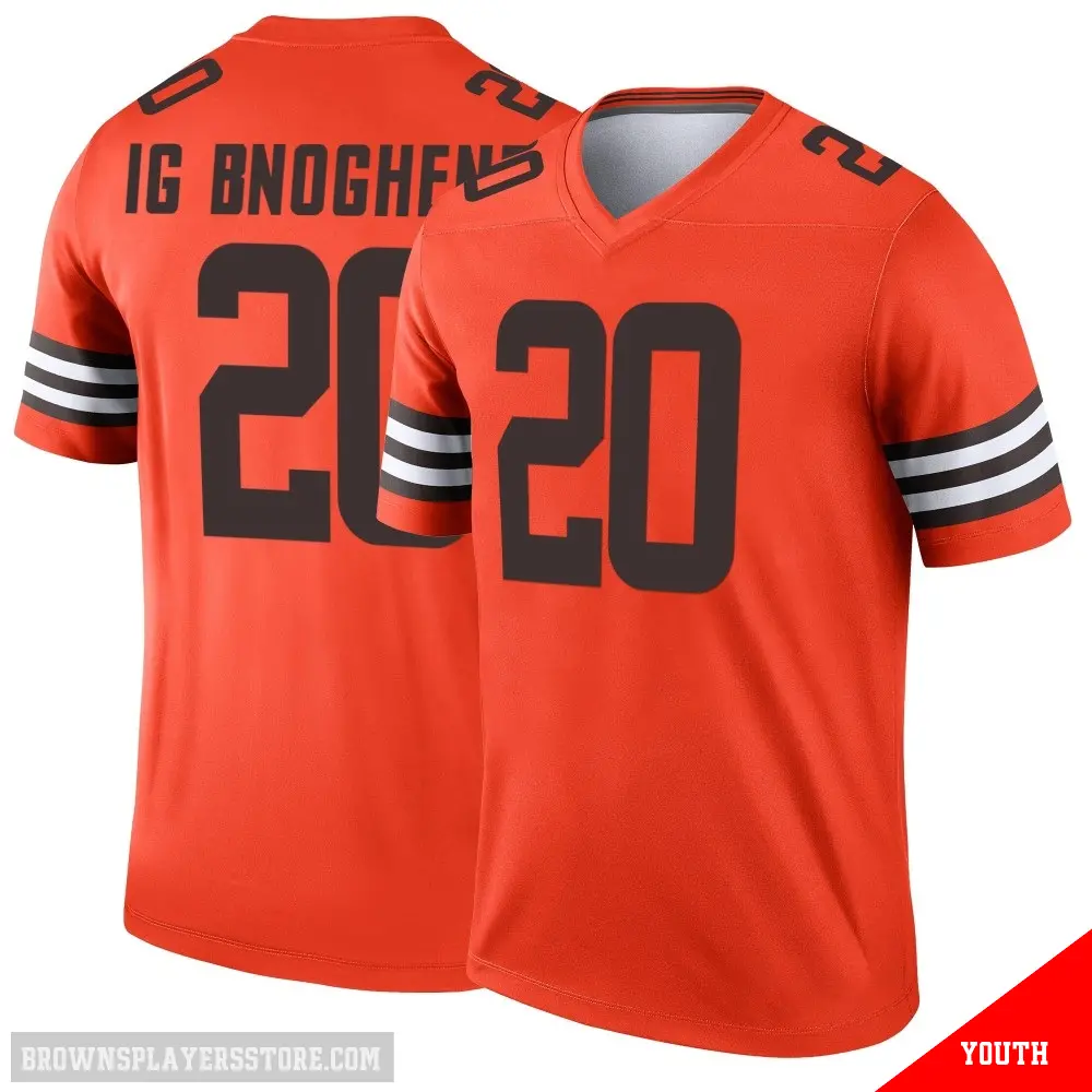 ＃20 Youth Noah Igbinoghene Orange Legend Cleveland Browns Inverted Jersey