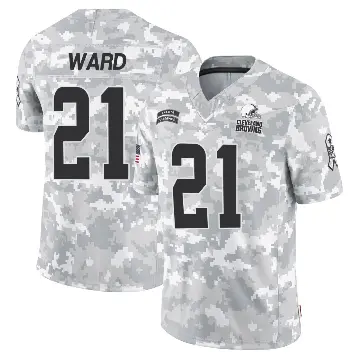 ＃21 Men's Denzel Ward Arctic Camo Limited Cleveland Browns 2024 Salute to Service Jersey